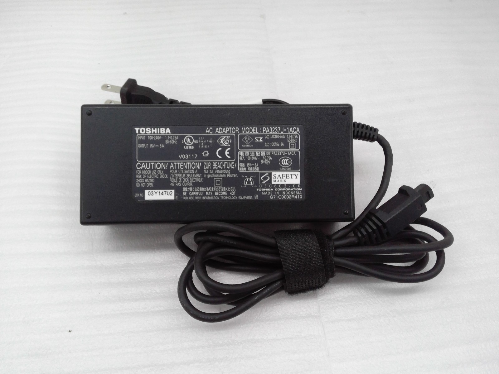 Genuine Toshiba Power Adapter Plug 4 Pin PA3237U-1ACA 15V 8A