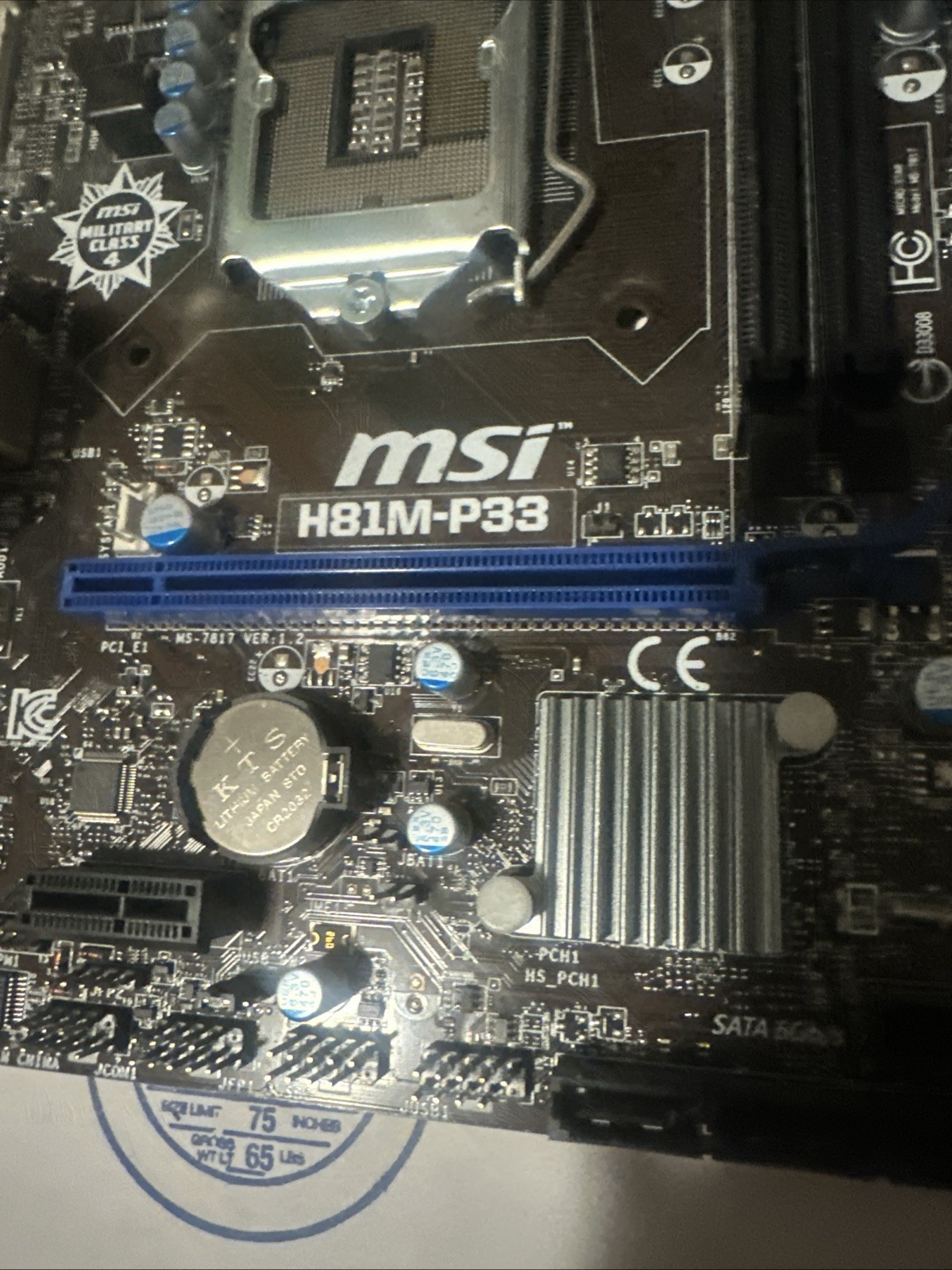 MSI H81M-P33 MicroATX Motherboard Intel LGA1150 DDR3 HDMI VGA PCIe USB LAN