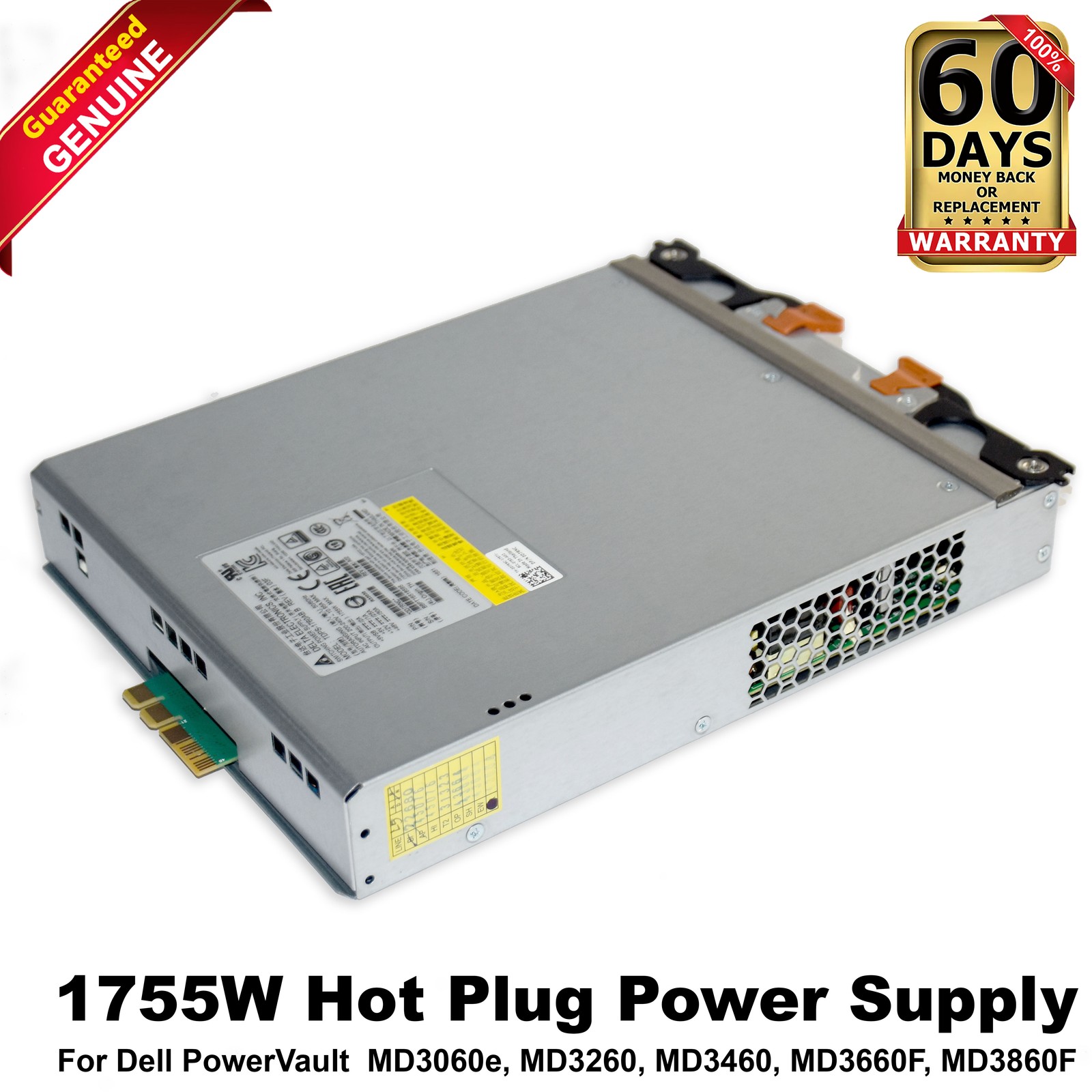 Dell PowerVault MD3060E MD3260 MD3460 MD3860i 1755W Hot-Plug Power Supply D7RNC