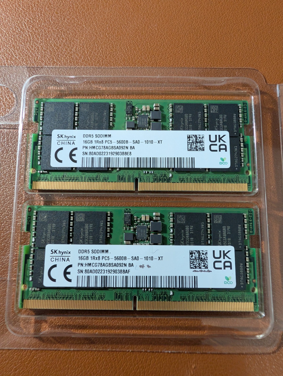 SK Hynix 32GB KIT 2x16GB DDR5 5600MHz PC5-5600B 262-Pin SO-DIMM HMCG78AGBSA092N