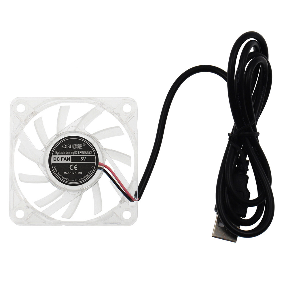 Clear USB PC Computer Clear Case Cooling Fan Cooler LED Light 60×60×10mm 6010