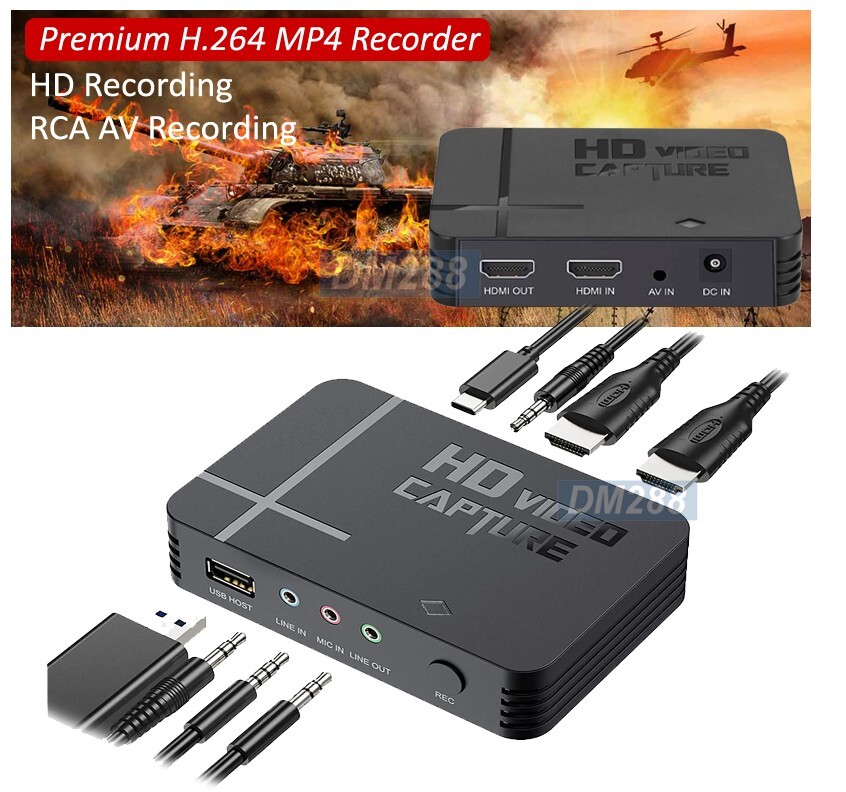 Premium HDTV H.264 MP4 Video Recorder W/ Composite RCA AV Input HD 1080P Input