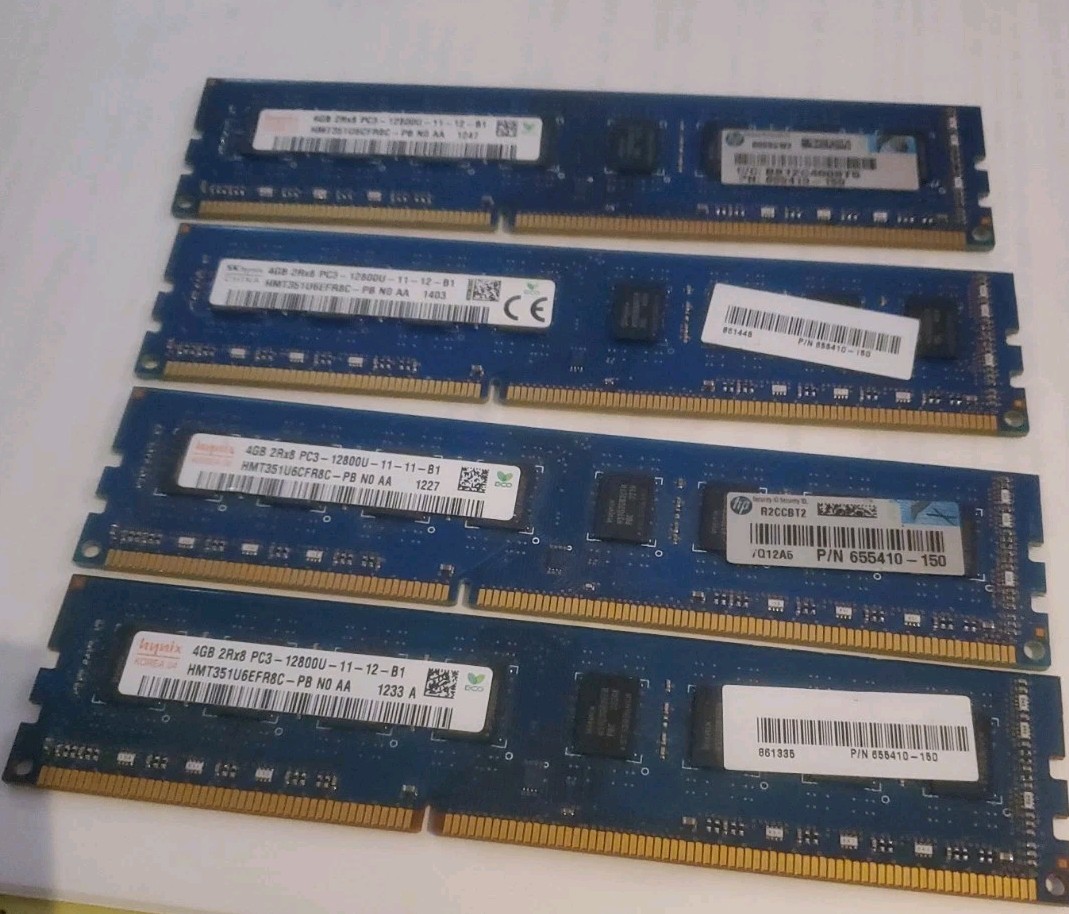 SK hynix 4GB 2Rx8 PC3-12800U-11-12-B1 DDR3 DIMM Desktop Memory HP