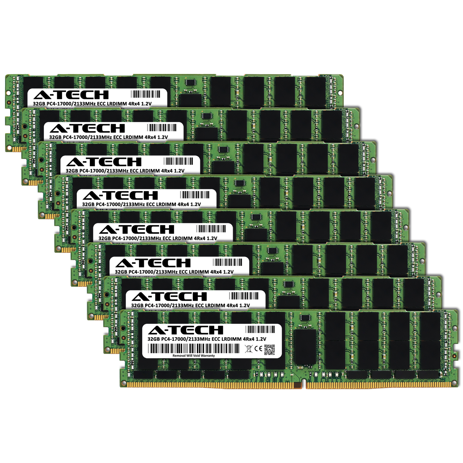 A-Tech 256GB 8x 32GB 4Rx4 PC4-17000L DDR4 2133 MHz ECC LRDIMM Server Memory RAM