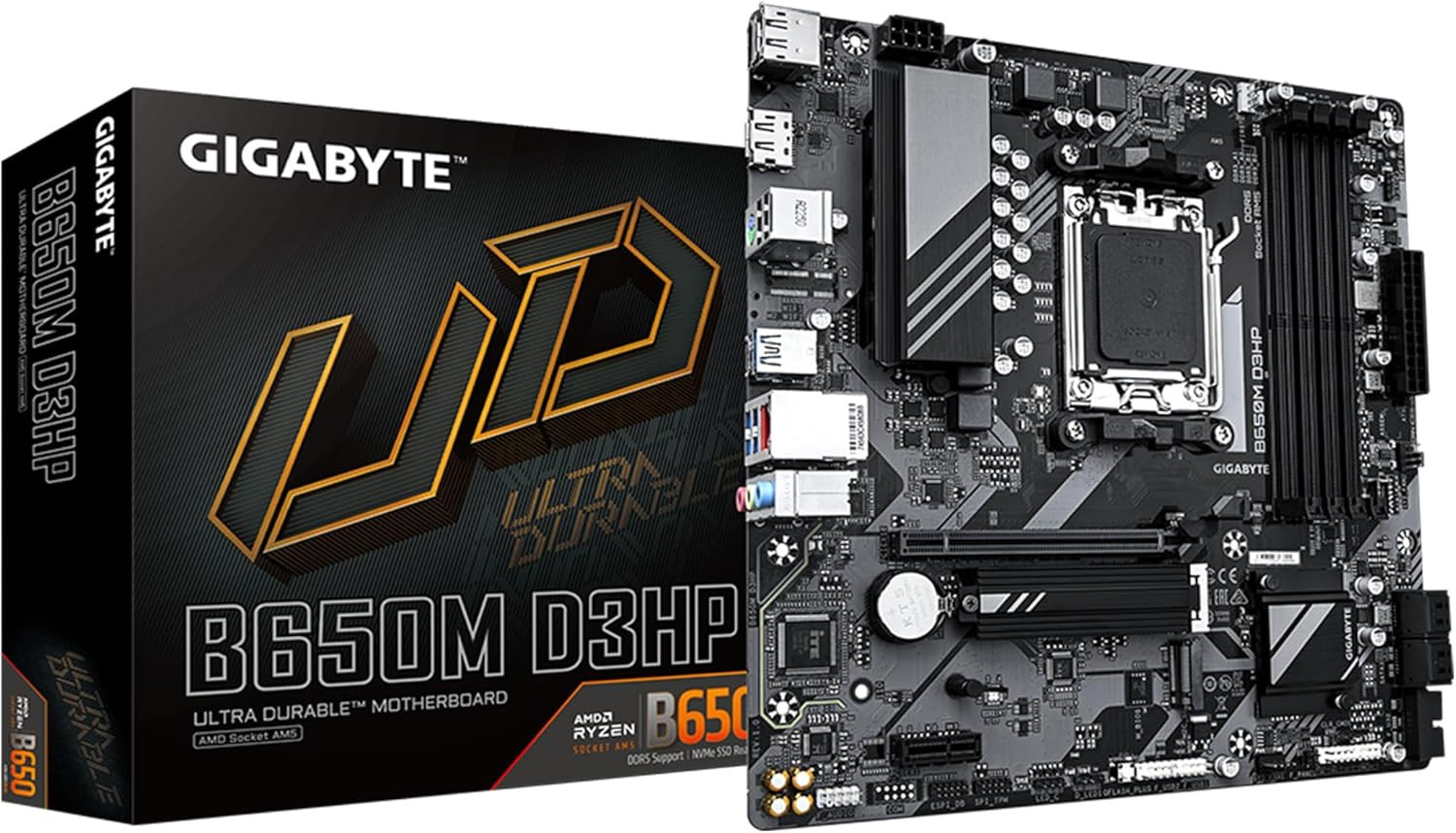 GIGABYTE B650M D3HP AMD AM5 mATX Motherboard, Support Ryzen 9000/8000/7000 Serie