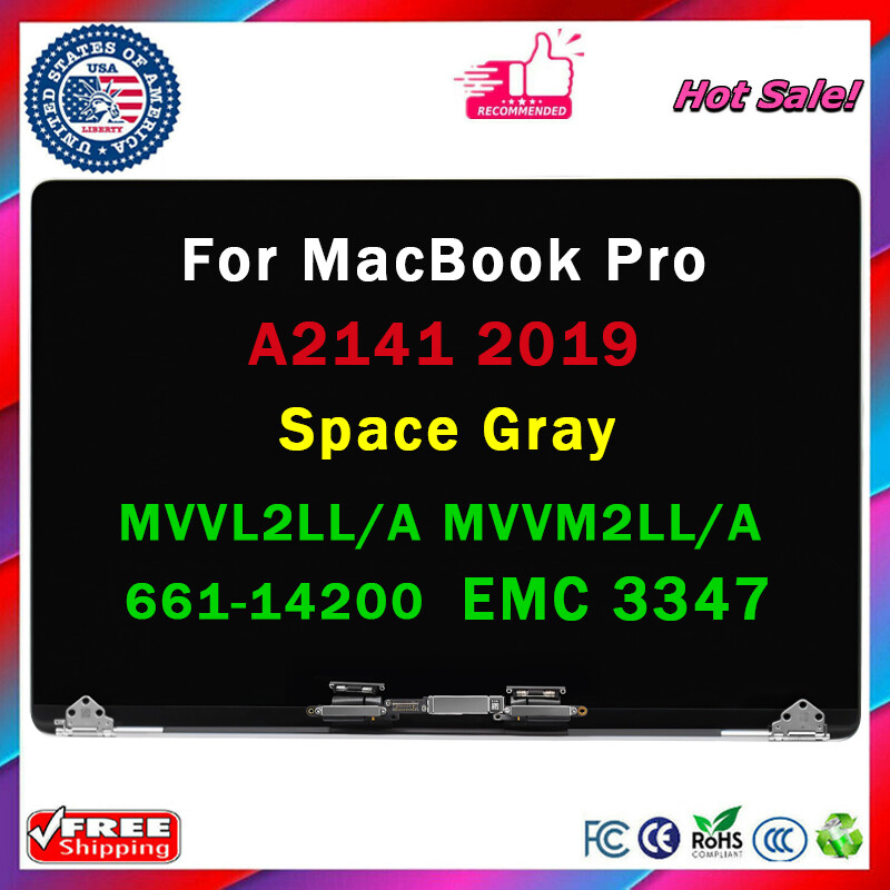 Space Gray For MacBook Pro 16″ 2019 Screen A2141 LCD Assembly TrueTone EMC 3347