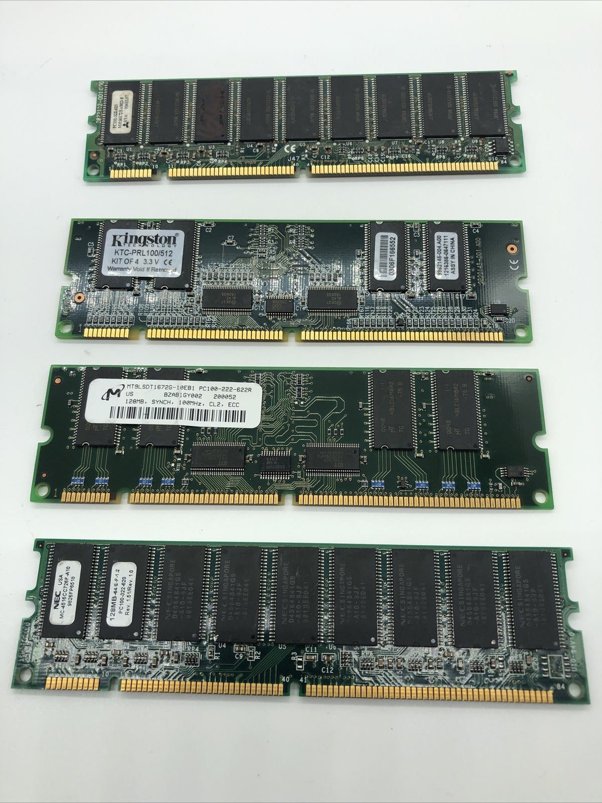 128MB PC-100 168Pin ECC DIMM Memory Module 16×72 128 MEG Kingston Micron PC100