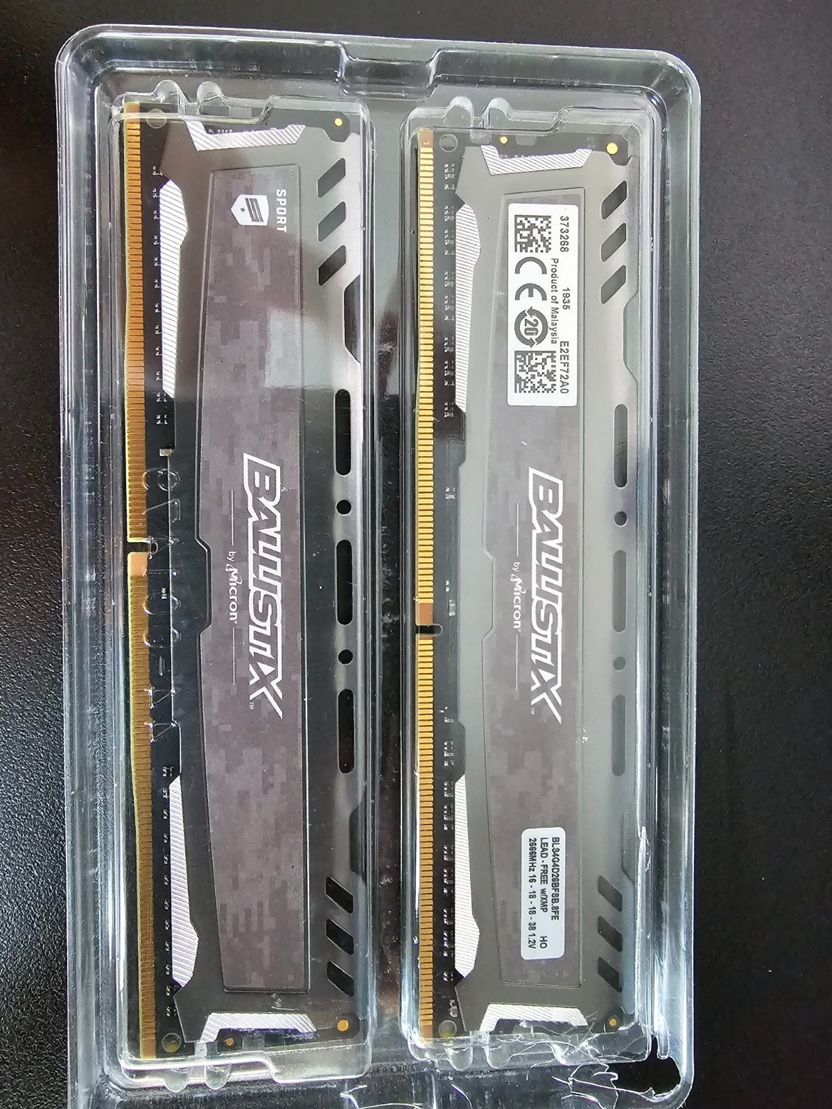 Micron Ballistix Sport 8GB DDR4 RAM 2666MHz BLS4G4D26BFSB.8FE (UNTESTED)
