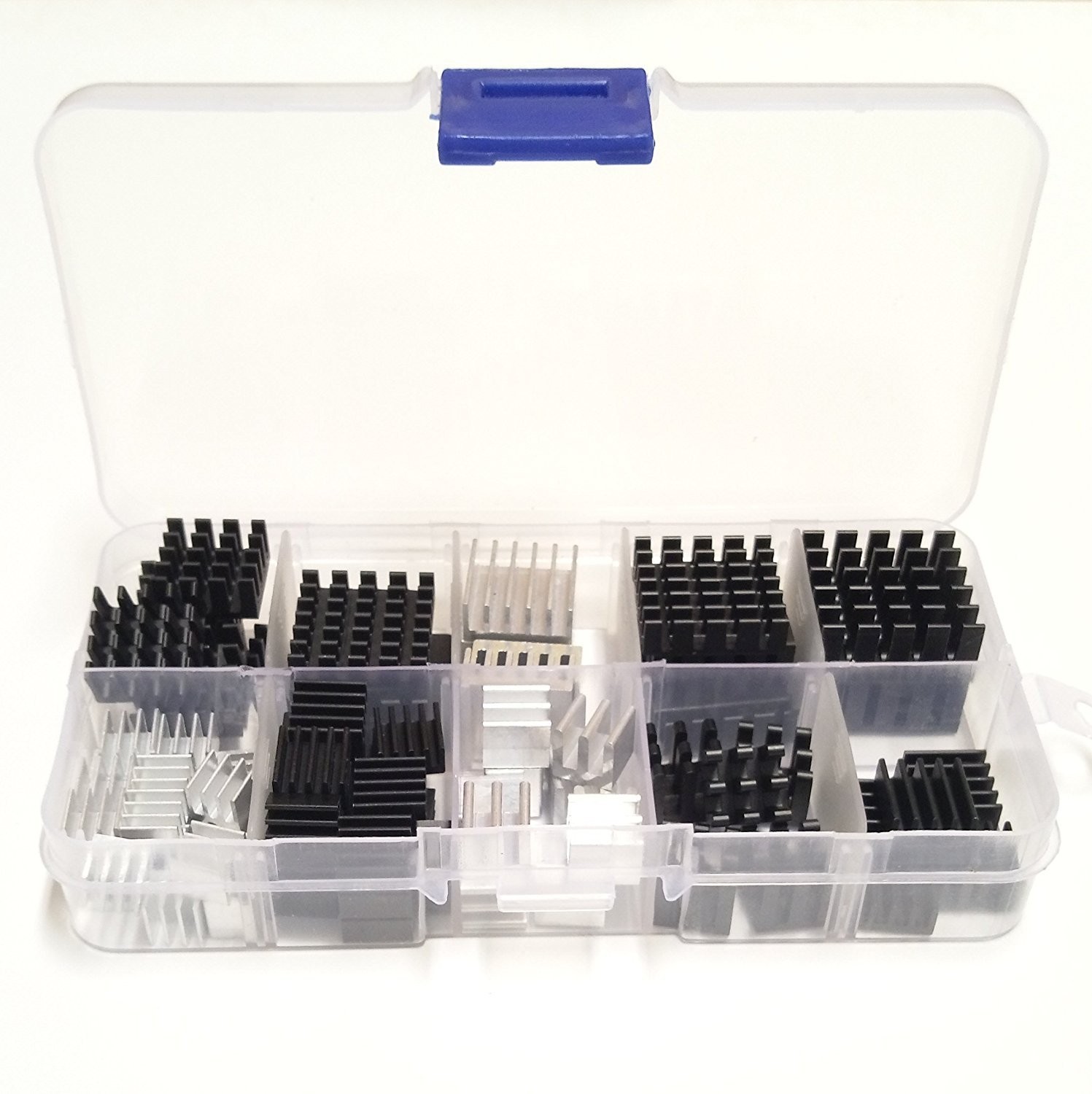 Easycargo 100pcs Heatsink Assortment Kit Small Cooler Aluminum Heat Sink Set…