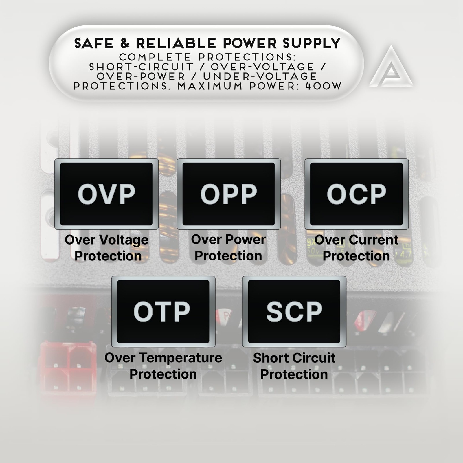 400W Fully Modular Mini Itx Flex Atx Power Supply With Active Pfc And Protect…