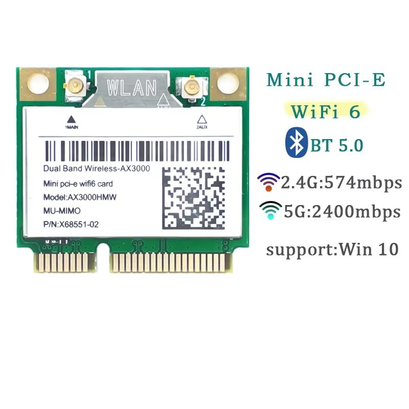 WiFi 6E AX210HMW Mini PCI-E Wifi Card 3165HMW X200HMW 8265HMW 8260HMW 7265HMW