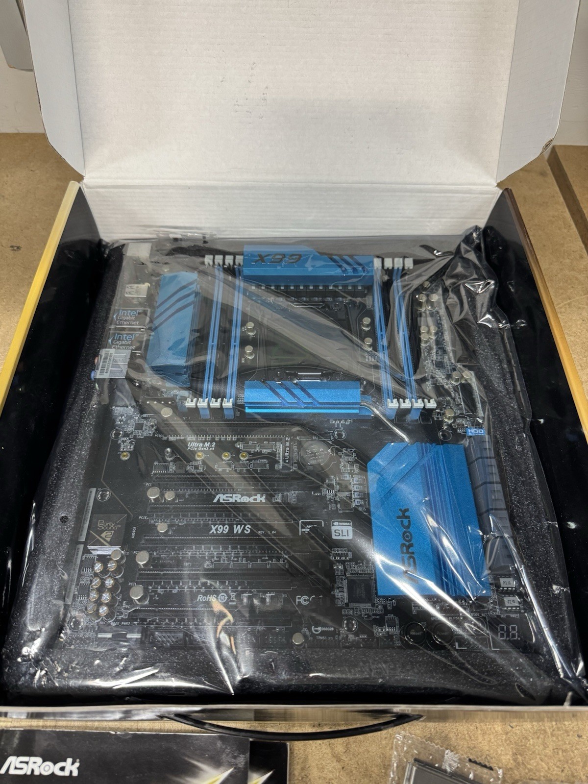 ASRock X99 WS LGA 2011-3 X99 DDR4 10XSATA3 USB3.1 EATX Mobo Brand New US Seller