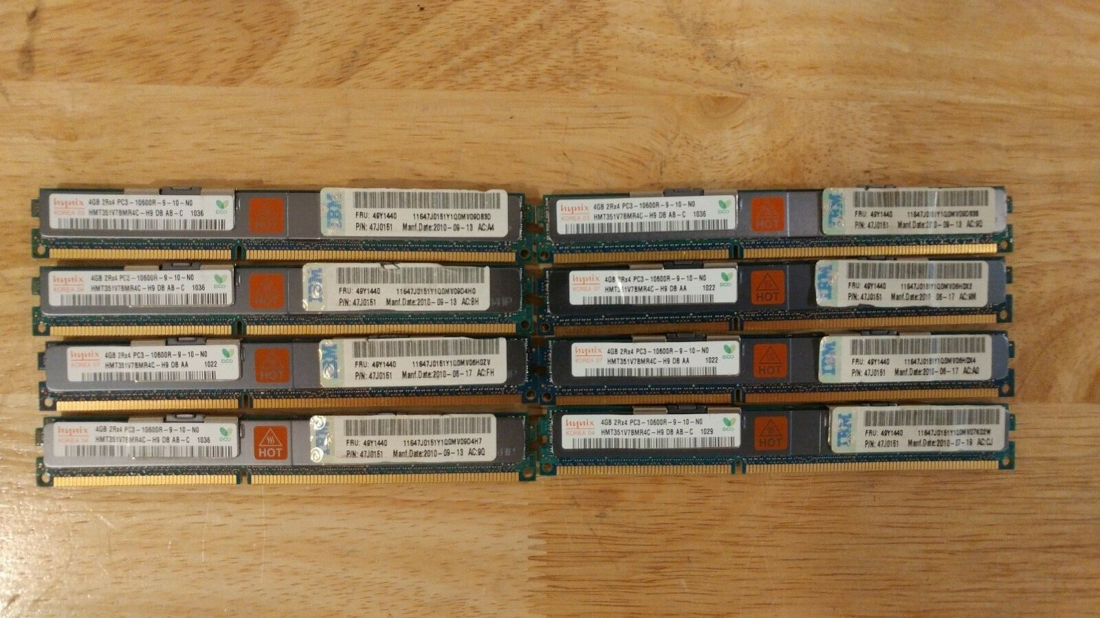 8 x 4GB PC3-10600R DDR3-1333 ECC Server RAM 32GB (8X 4GB) DDR3 1333 MHz