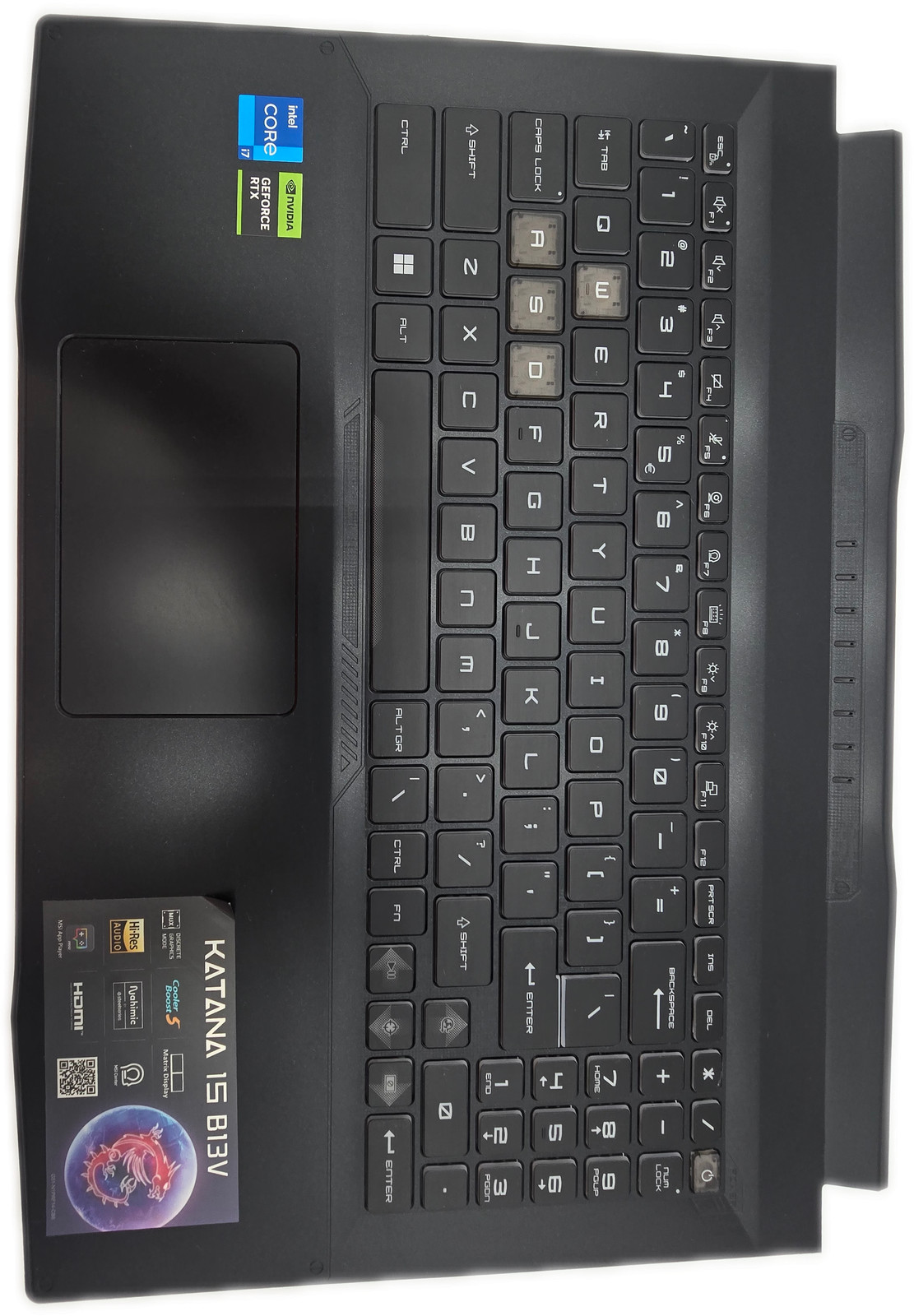MSI Katana Pulse B13VGK B13VFK Palmrest and Keyboard Assembly