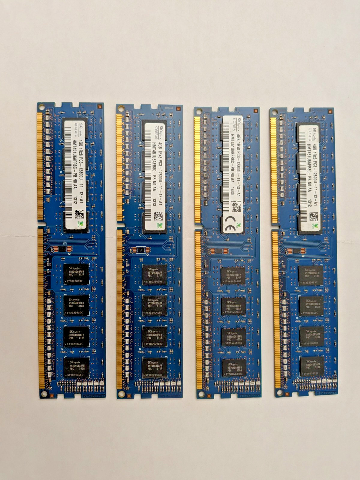 16GB (4x4GB) SK Hynix PC3-12800U DDR3-1600 Desktop RAM HMT451U6BFR8C-PB 1Rx8