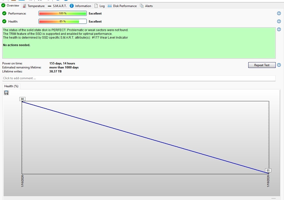 Micron 1100 ( 512 GB ) Storage Internal SSD-Health 85%