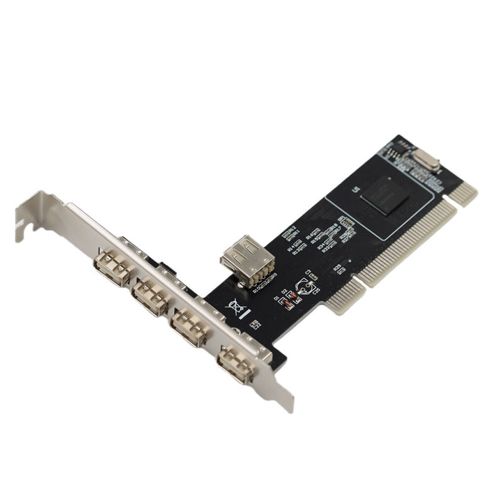 2X PCI 32bit to 4+1 ports USB2.0 Expansion Controller Card PCI 5x USB2.0 USA