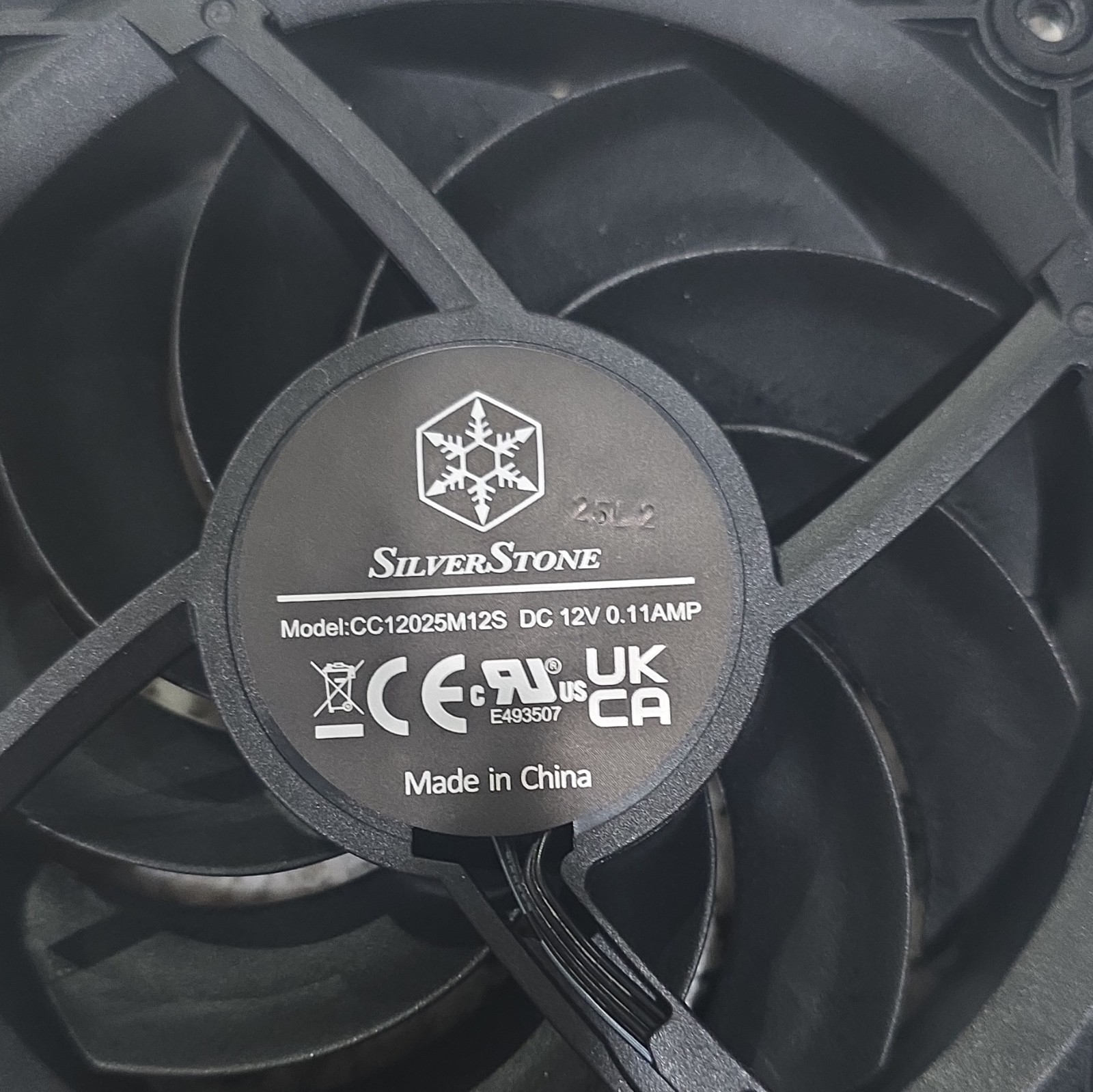 SilverStone CC12025M12S 120mm Case Fan 1500RPM 40 CFM 4-Pin Black