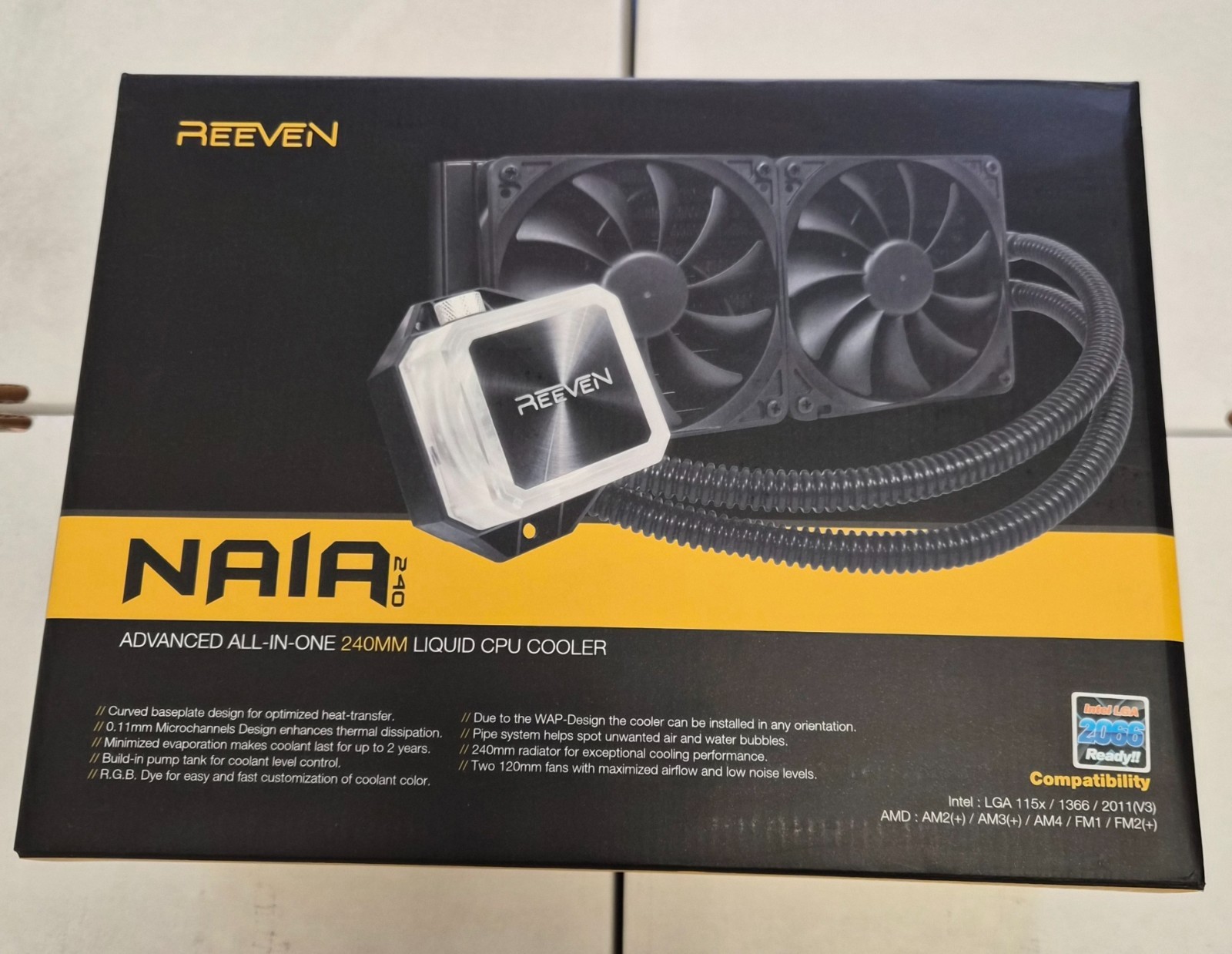 Reeven NAIA 240mm All-In-One Closed-Loop liquid CPU Cooler