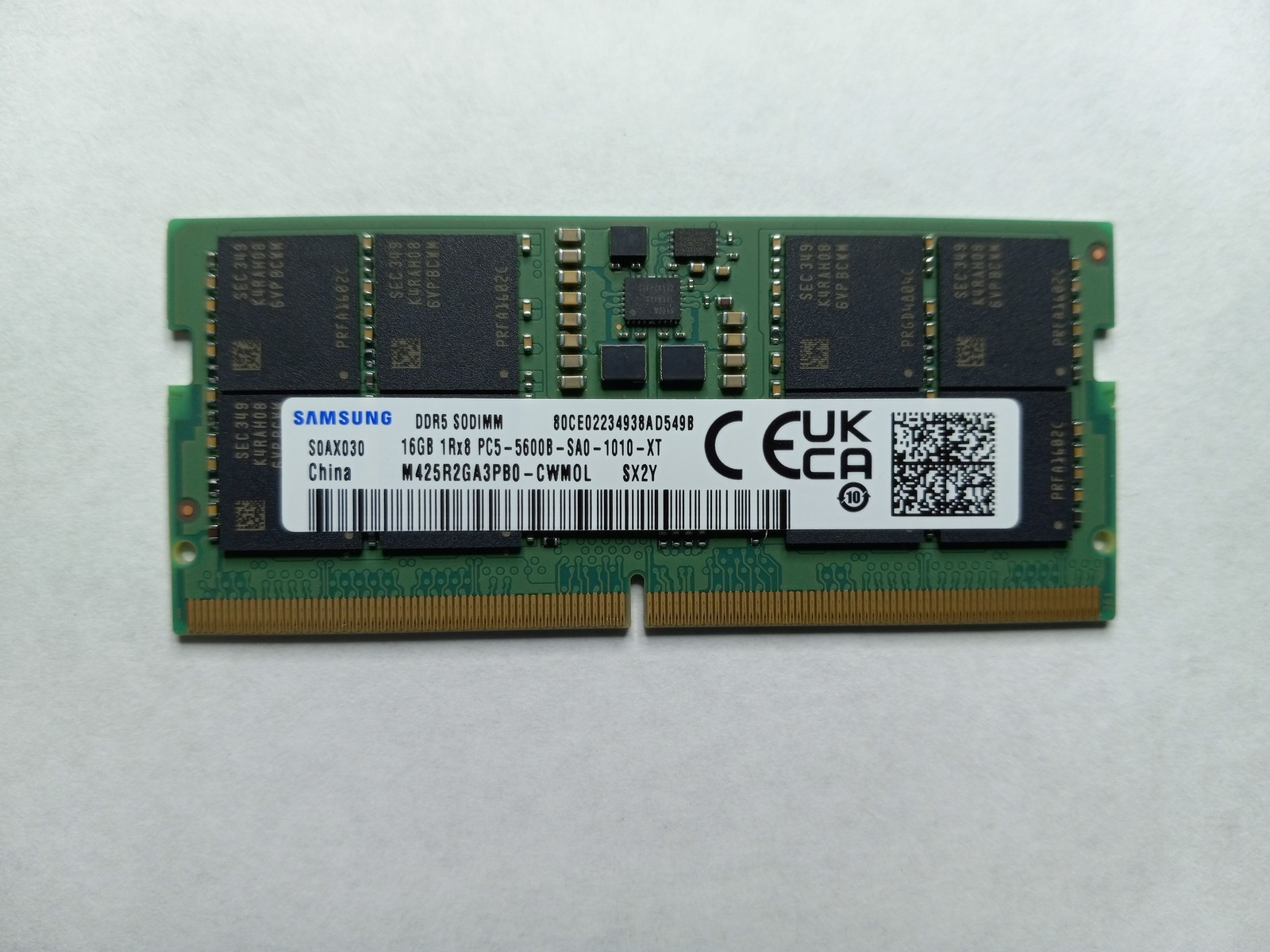 16gb 1rx8 Ddr5 5600mhz 262-pin 1.1v Cl40 So-dimm Memory M425R2GA3PB0-CWM0L