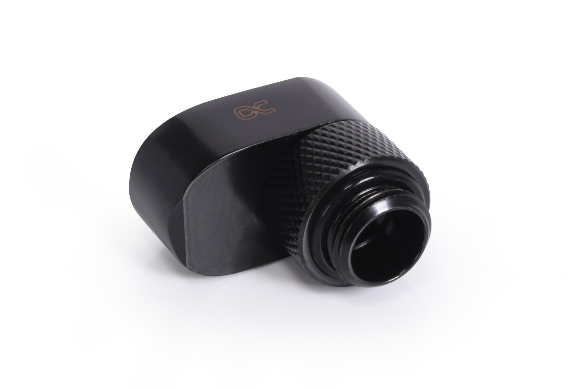 Alphacool Eiszapfen 16mm Offset Fitting Rotatable G1/4″ OT to G1/4″ IT, Black