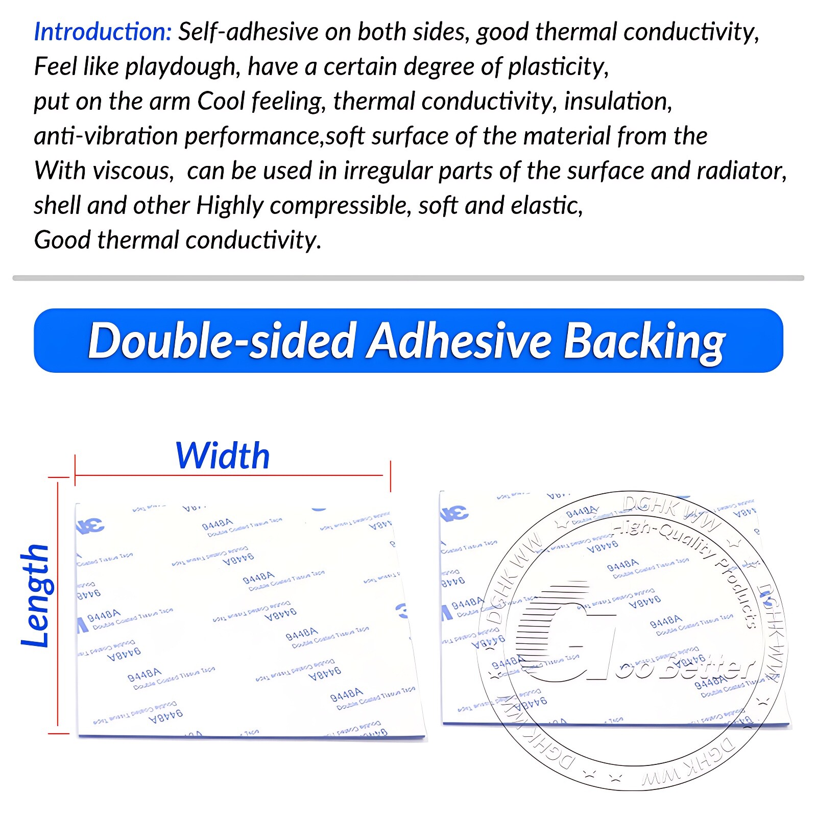 Thermal Conductive Blue Silicone Pad 0.5mm 1mm 1.5mm 2mm 2.5mm 3mm Thickness