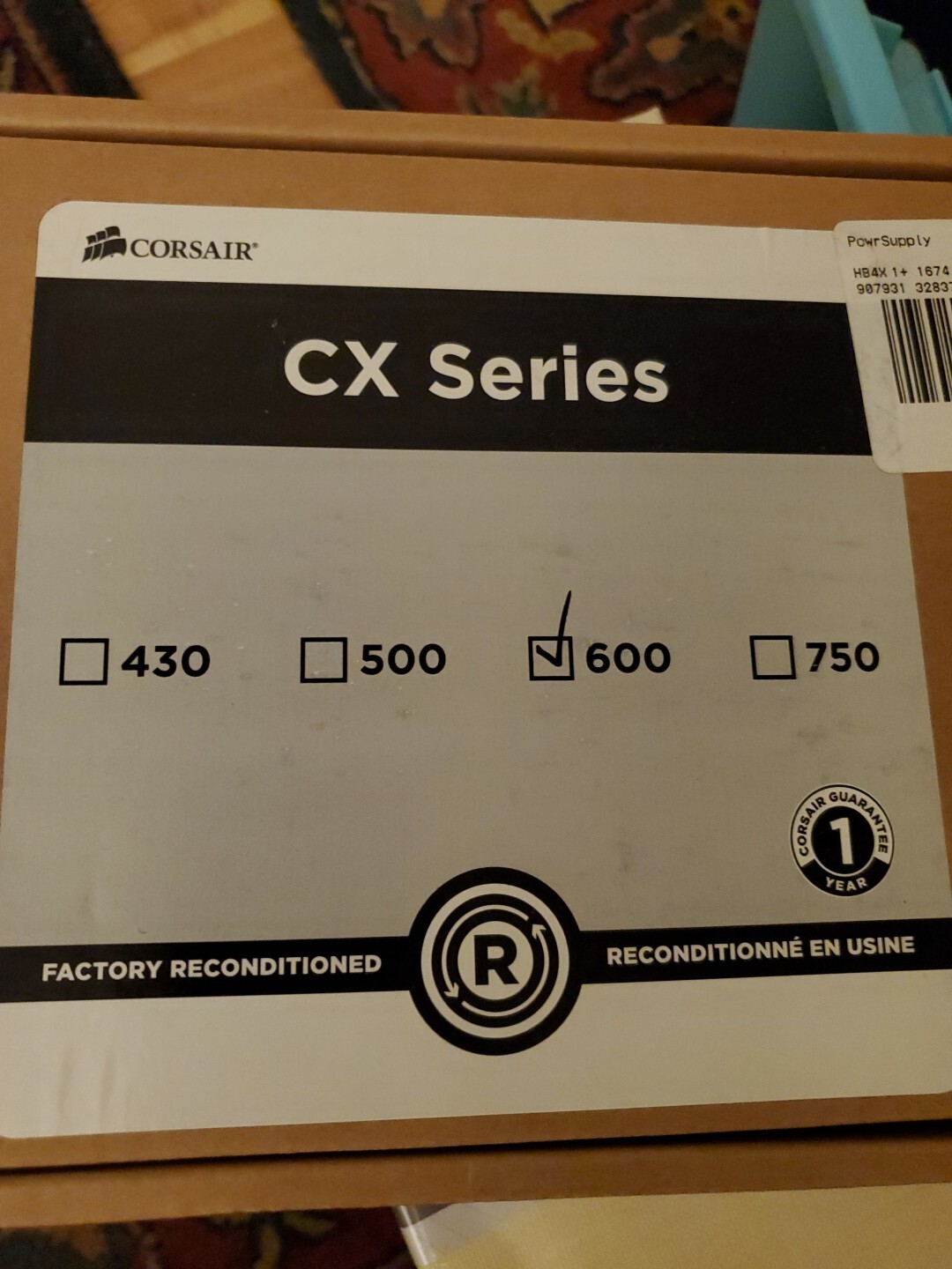 Corsair CX600M 600W Power Supply – Factory Reconditioned & Sealed