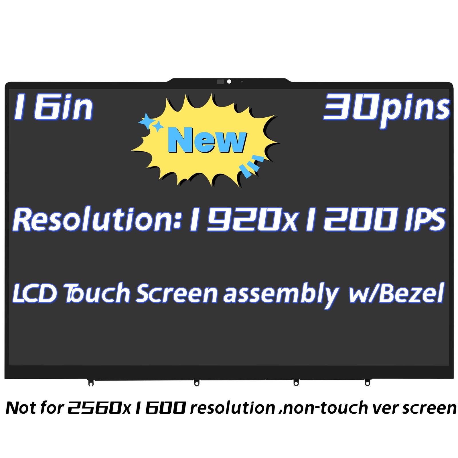 5D10S40113 For Lenovo Yoga 7 2-in-1 16AHP9 83DM WUXGA LCD Touch Screen w/Bezel