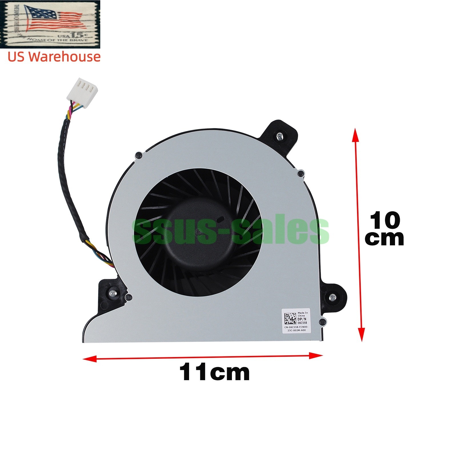 Turbine CPU Fan 6C558 06C558 4-Pin PWM for Dell Precision T3630 T3640 T3650 US