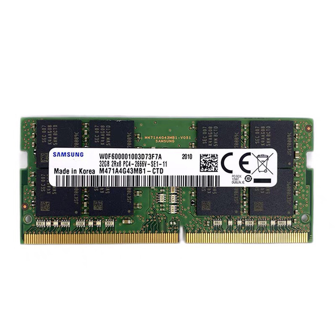 Samsung 128GB (4X32GB) DDR4 2666MHz PC4-21300 SODIMM Memory Ram M471A4G43MB1-CTD