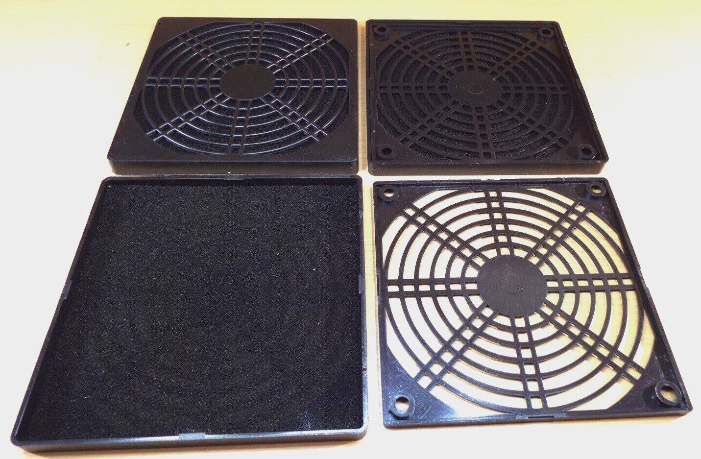 QTY4 120 x 120 x 38 mm GRILL PLASTIC DUST FILTER BLACK BOX FAN SCREEN COVER