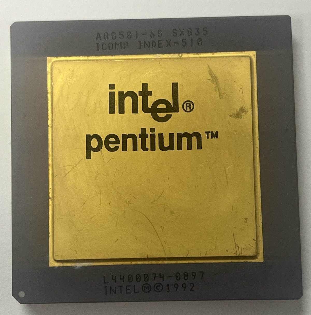 Intel Pentium 60Mhz CPU P60 A80501-60 SX835 Gold Top Processor