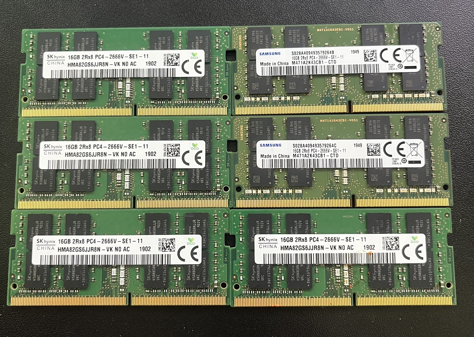 SK hynix 16GB DDR4-2666 PC4-2666V SODIMM Laptop RAM HMA82GS6JJR8N-VK