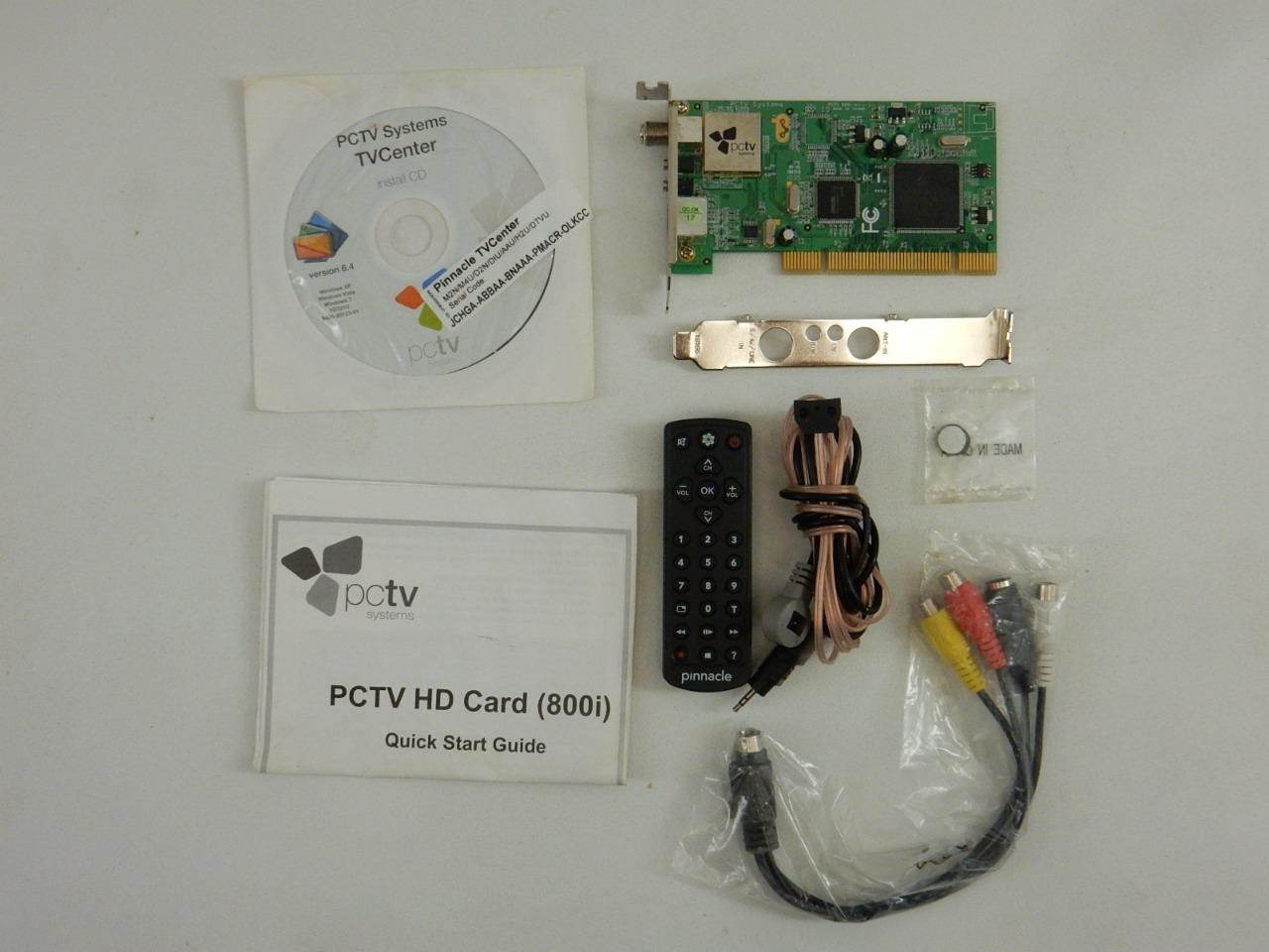 Pinnacle Systems PCTV 800i HD Tuner Video Capture PCI Card Antenna Remote RCA