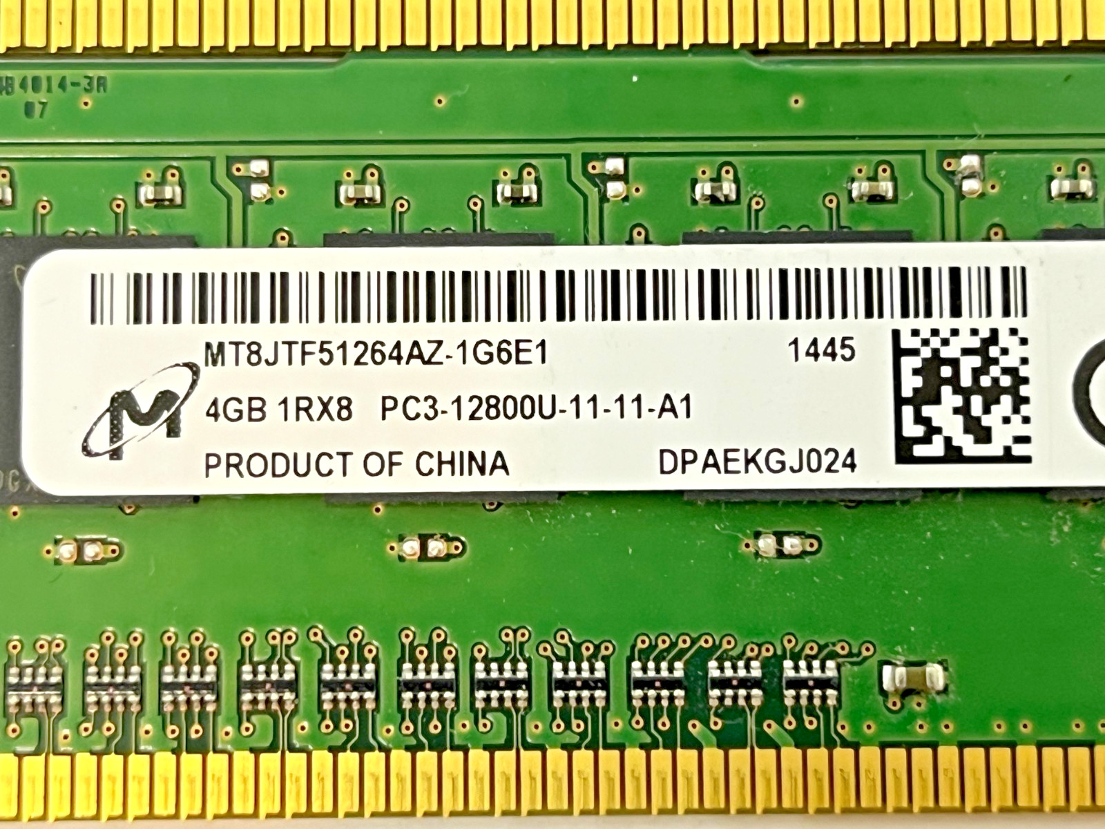 🔥Micron 16GB (4X4GB) 1Rx8 PC3-12800U COMPUTER RAM Memory MT8JTF51264AZ-1G6E1