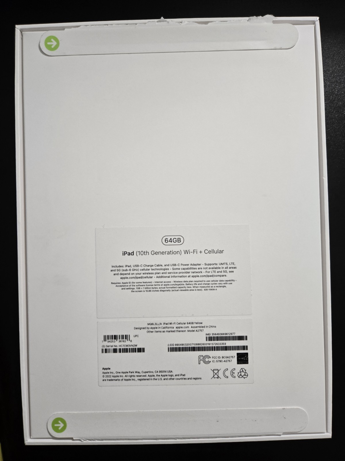 iPad Wi‑Fi + Cellular 128GB – Yellow with FREE Magic Keyboard Folio + Free Case