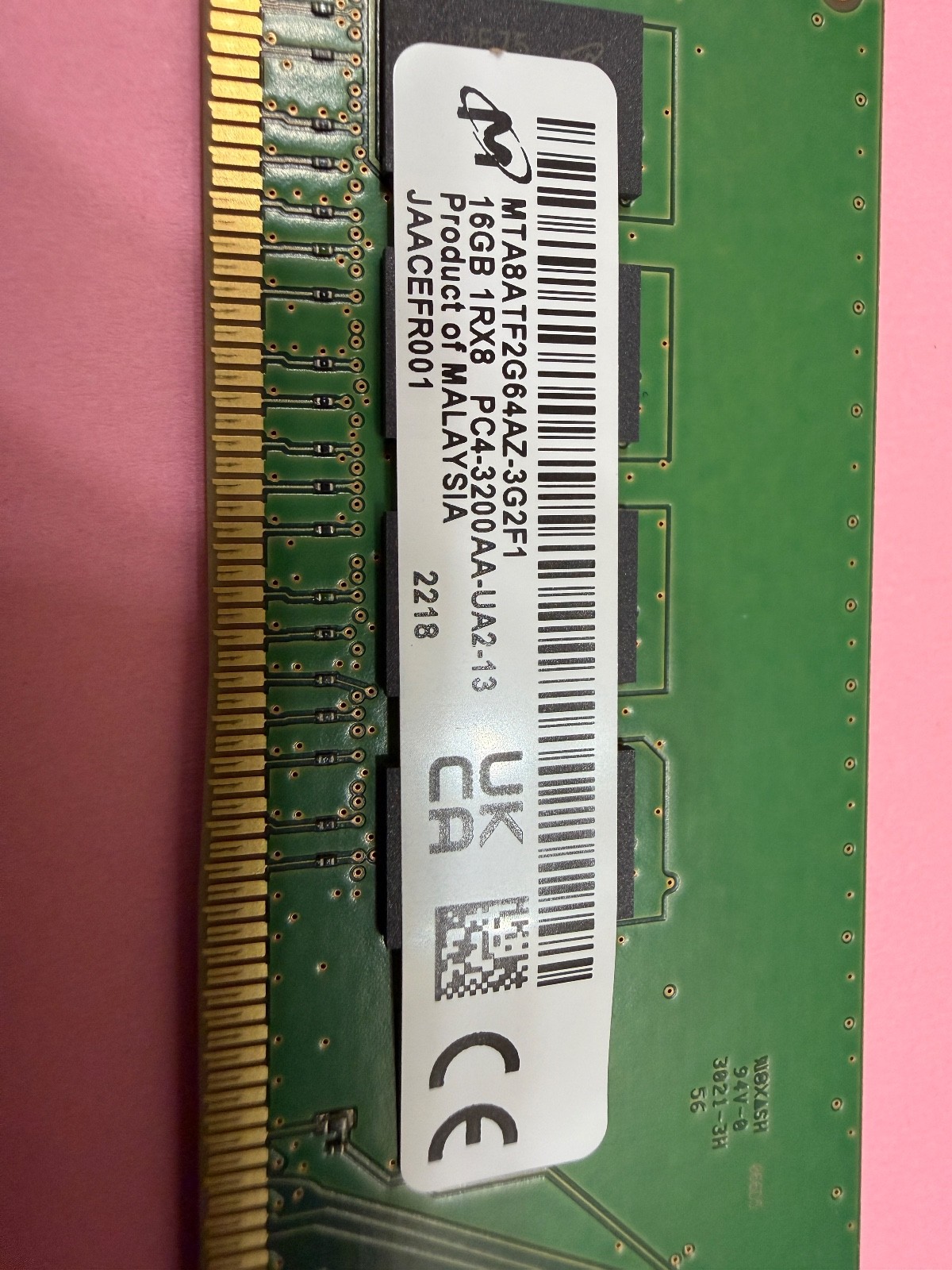 MTA8ATF2G64AZ-3G2F1 Micron (2) 16GB DDR4 PC4-3200AA 1Rx8 Non-ECC UDIMM Memory