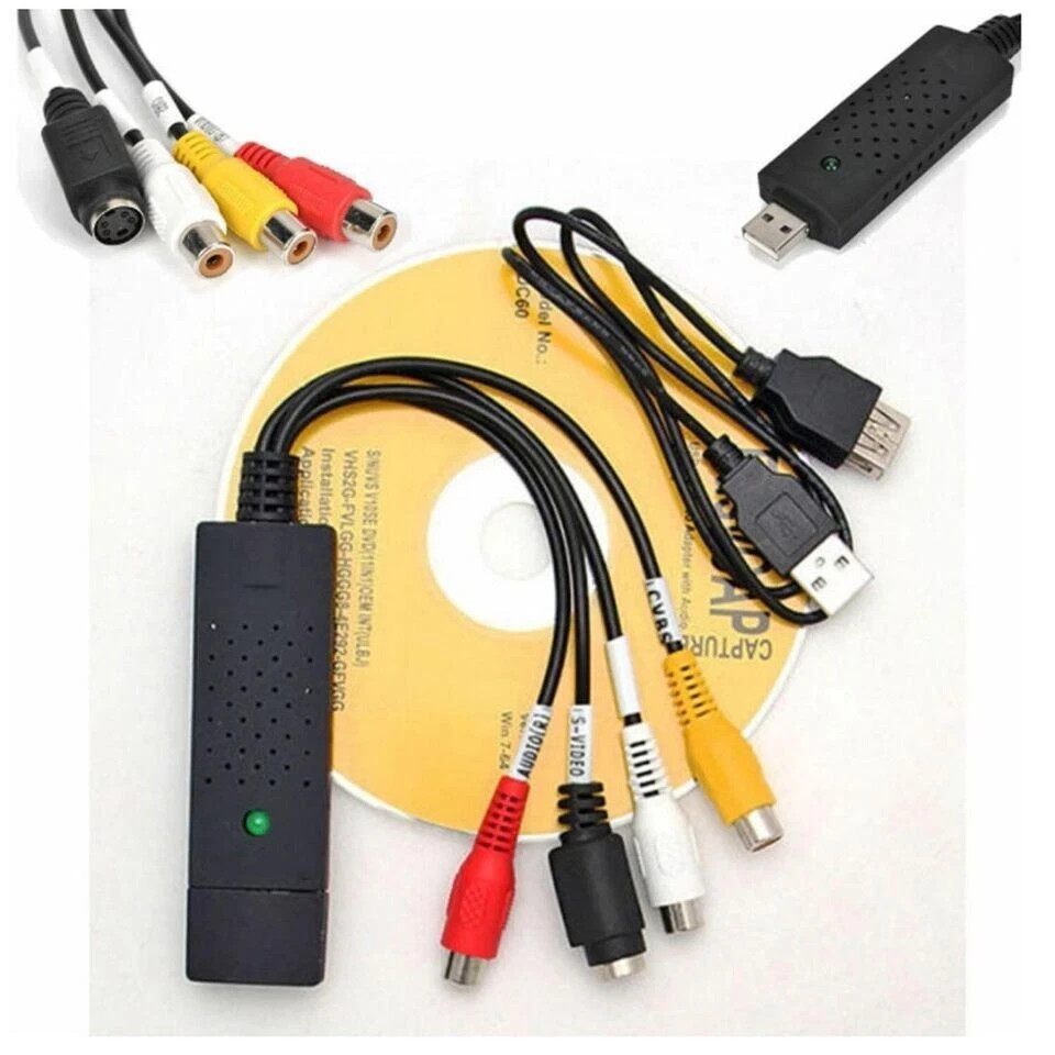 USB 2.0 Capture Card Convert VHS LP Tape to Digital DVD RCA S-Video Convertor