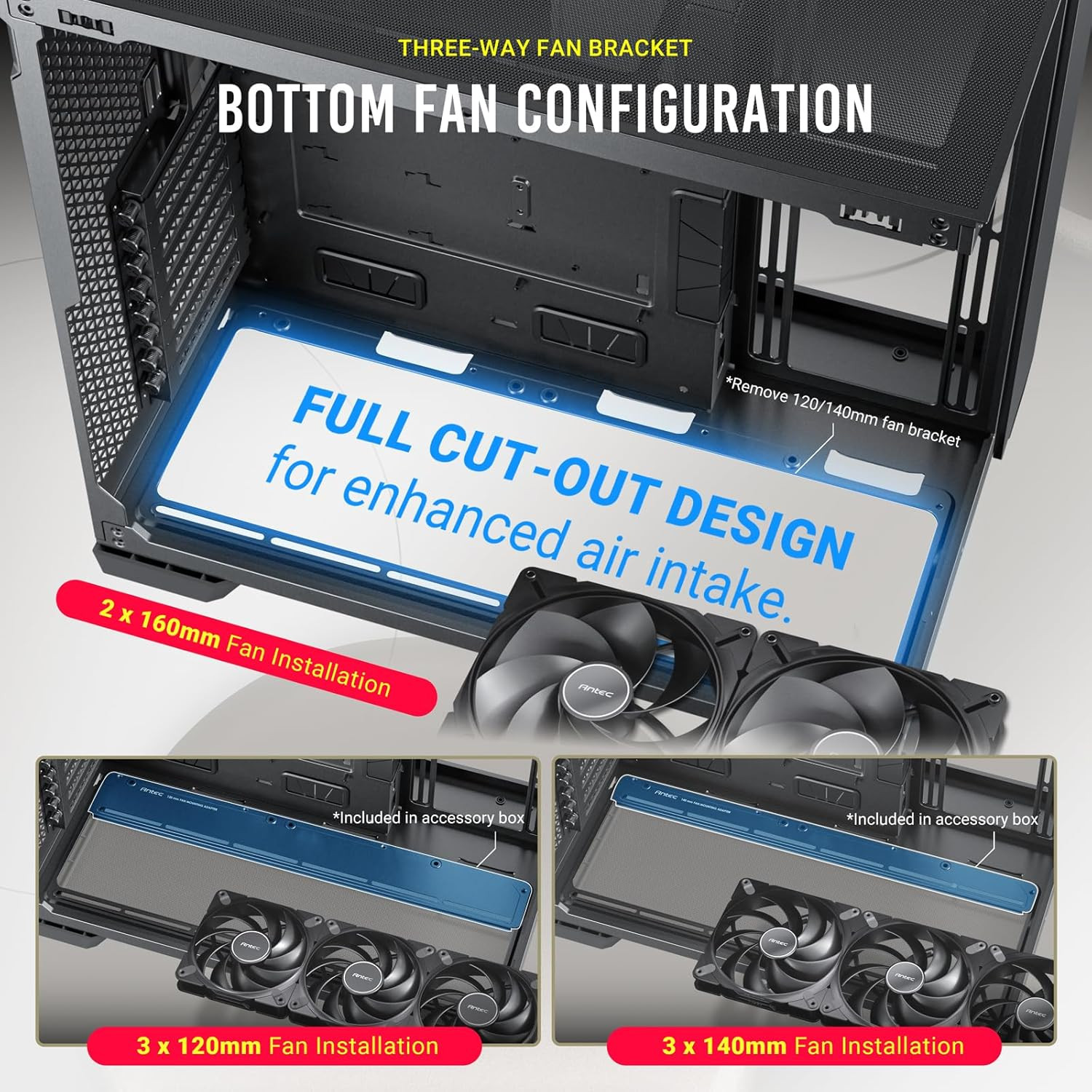 C8 ARGB, 2X TQR 160Mm & 1X TQ 140Mm ARGB PWM Fans Included,Dual-Chamber Layout,