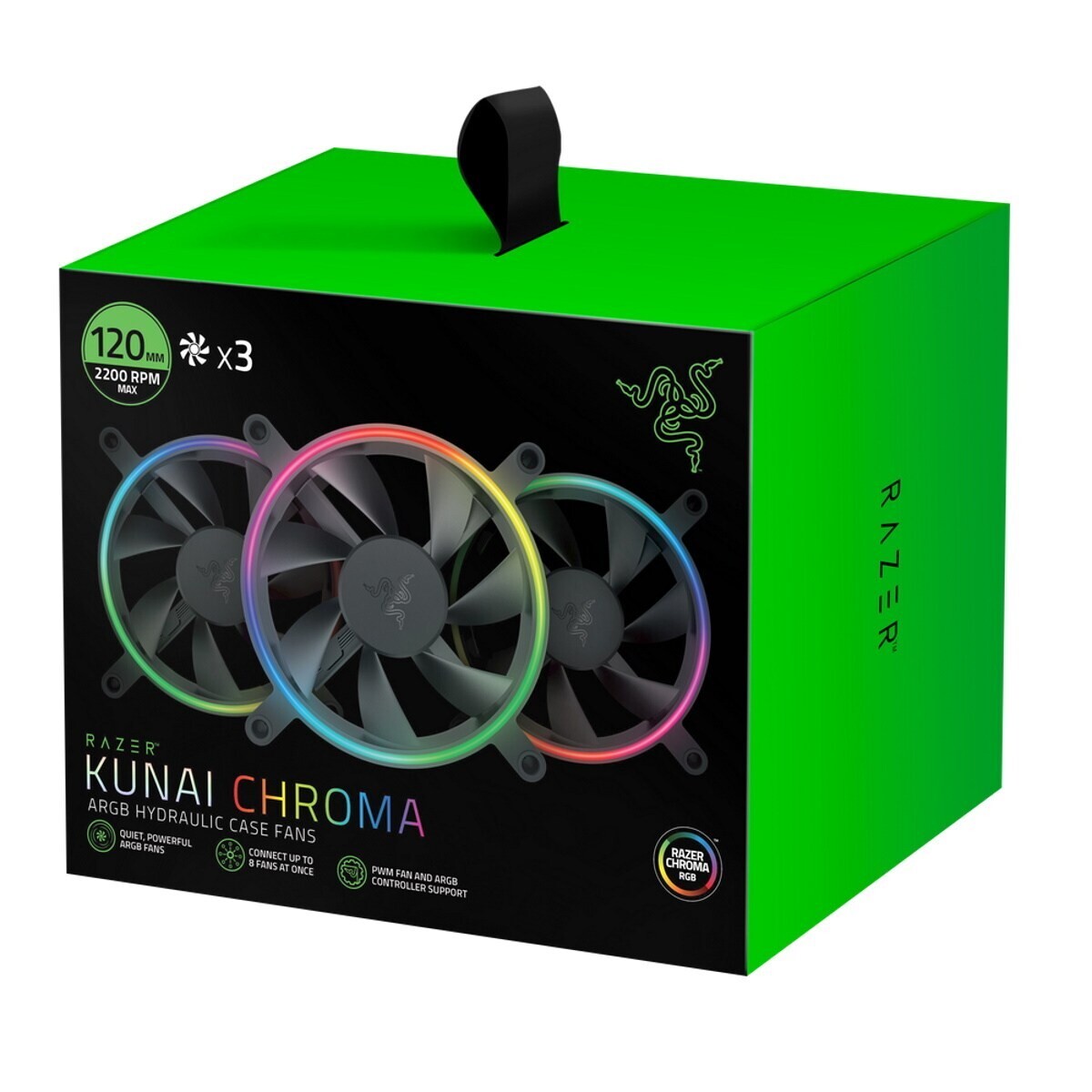 (New)🔥SALE🔥Razer Kunai Chroma 120mm ARGB Case Fan (3 Fans) bundle-US seller