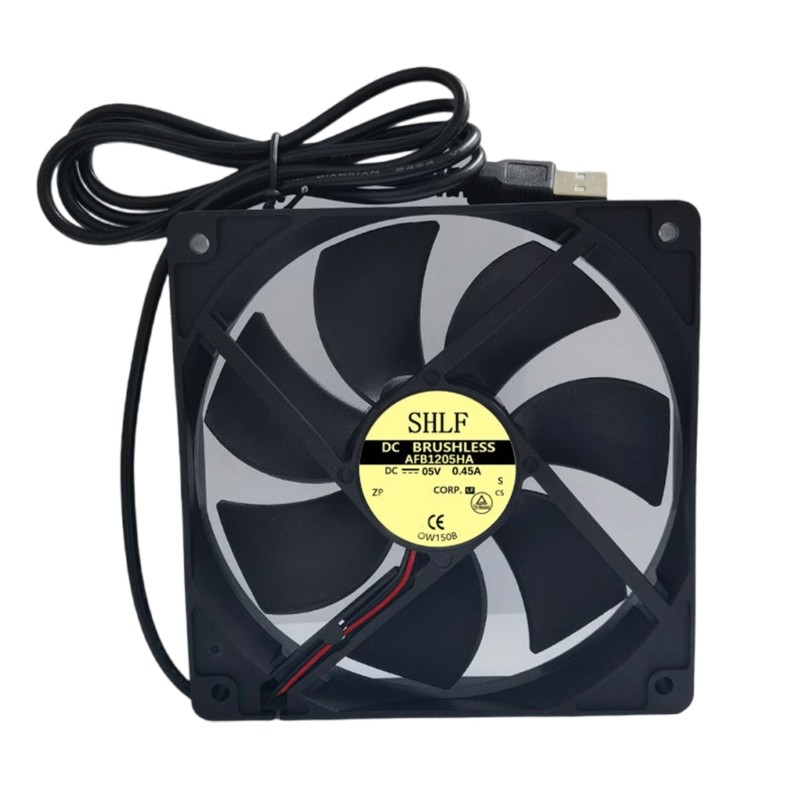 USB PC Cooling Fan 12CM Black USB5V Highly Speed 2400RPM Computer Case Cooling