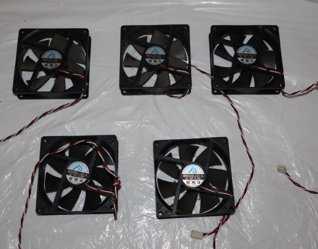 Lot of 5 MUHUA MH9225L12S-A Cooling Fan DC 12V 0.20A Brushless Cooling Fan 120mm
