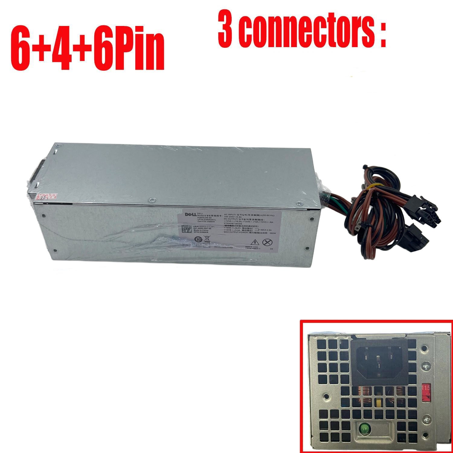 360W 6+4+4+8Pin Power Supply H360EGM-00 For Dell G5 5090 XPS 8940 Optiplex 7080