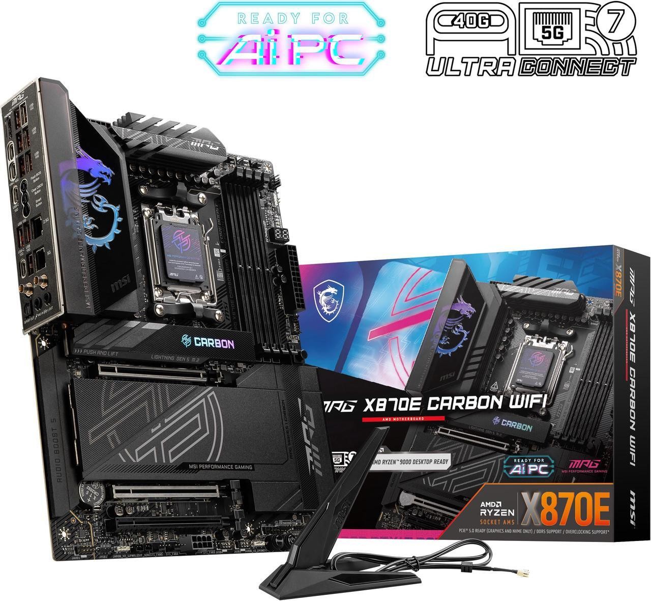 (Factory Refurbished) MSI MPG X870E CARBON Wi-Fi USB 4.0 AMD AM5 ATX Motherboard