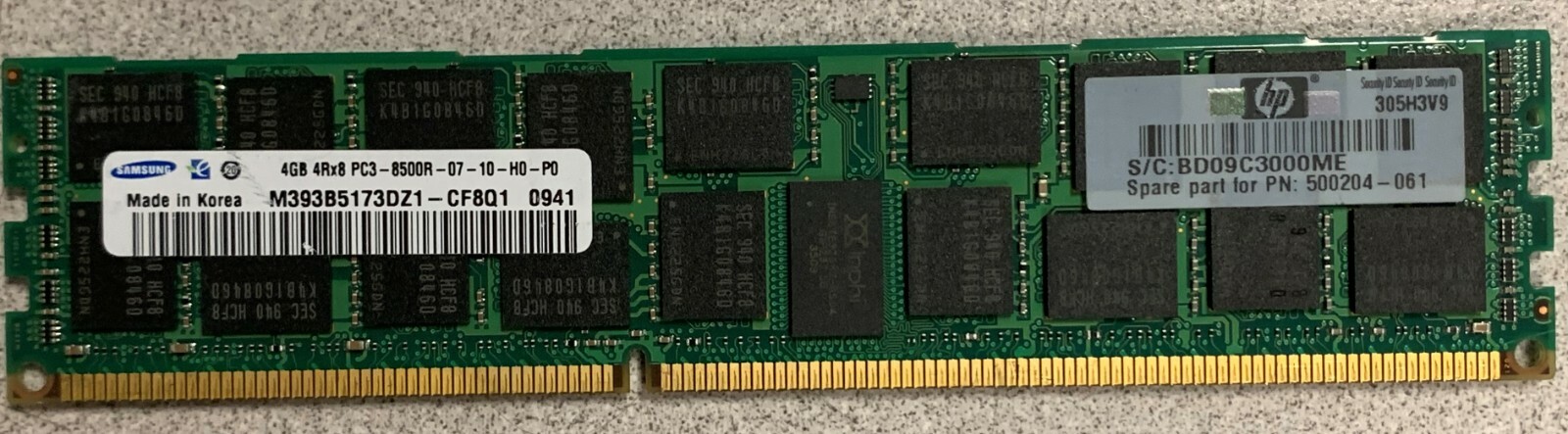 Lot of 2 Samsung 4GB 4RX8 PC3-8500R-07-10-H0-P0 Server Memory M393B5173DZ1-CF8Q1