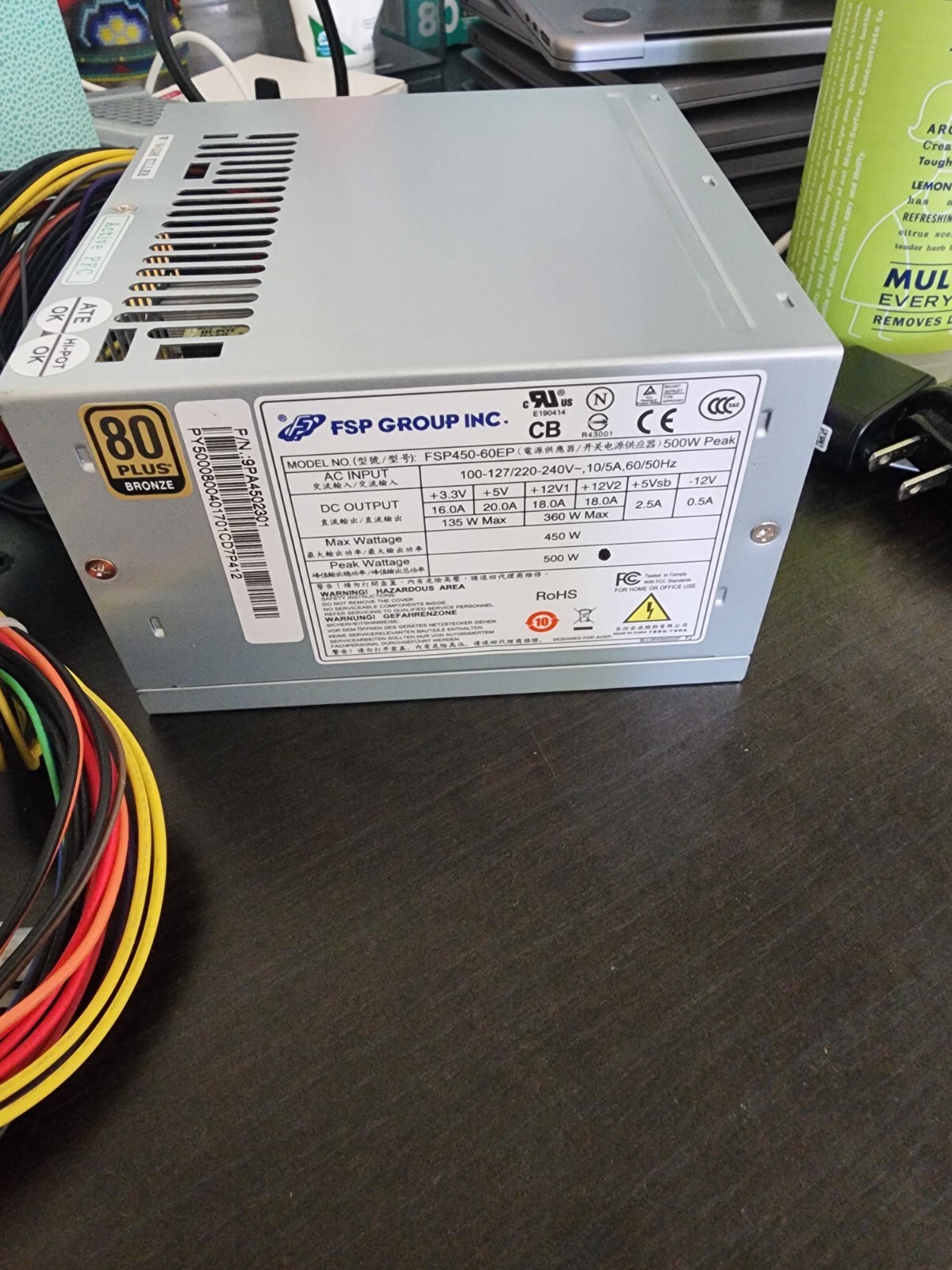 FSP FSP500-50FDB , FSP-500-50FDB 9PA500CB06, 500W Power Supply+ Cord