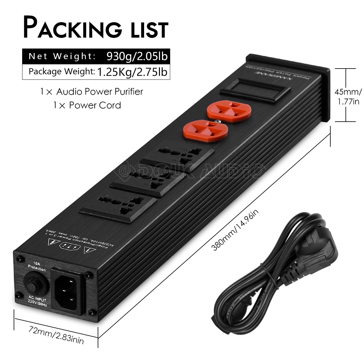 HiFi 1500W Power Supply Purifier Socket EMI Power Filter for Home Audio System