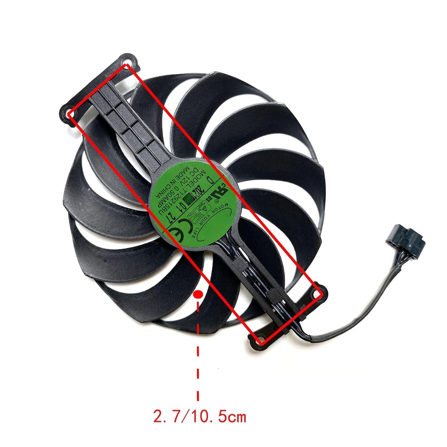 95mm 6-Pin GPU Fan Replacement for ASUS RTX 3050/3060 – Whisper Quiet Operation