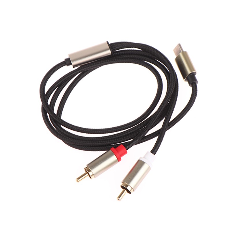 TypeC To RCA Audio Cable 2RCA Aux Cord Converter USB C Line Speaker Amplifier