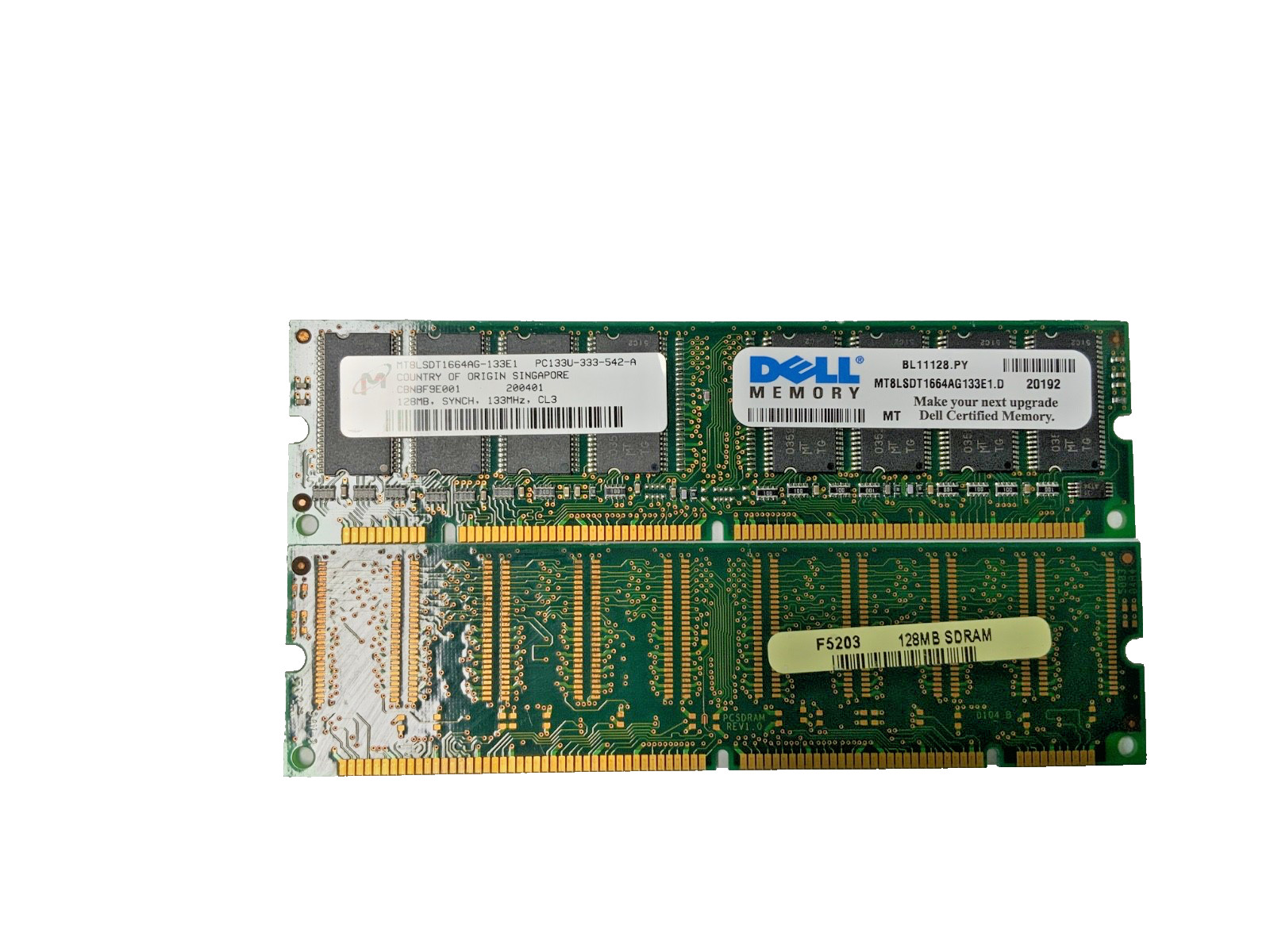 MICRON MT8LSDT1664AG-133E1 128MB SDRAM PC-133 DESKTOP MEMORY RAM 168 PIN